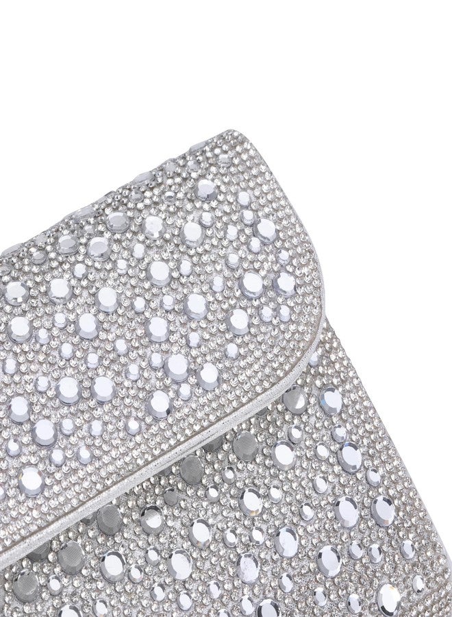 Ayliss Evening Bag Clutch Purses for Women Formal Dressy Evening Handbags Crossbody Bag for Wedding Cocktail Prom Party (Silver) - Image 4