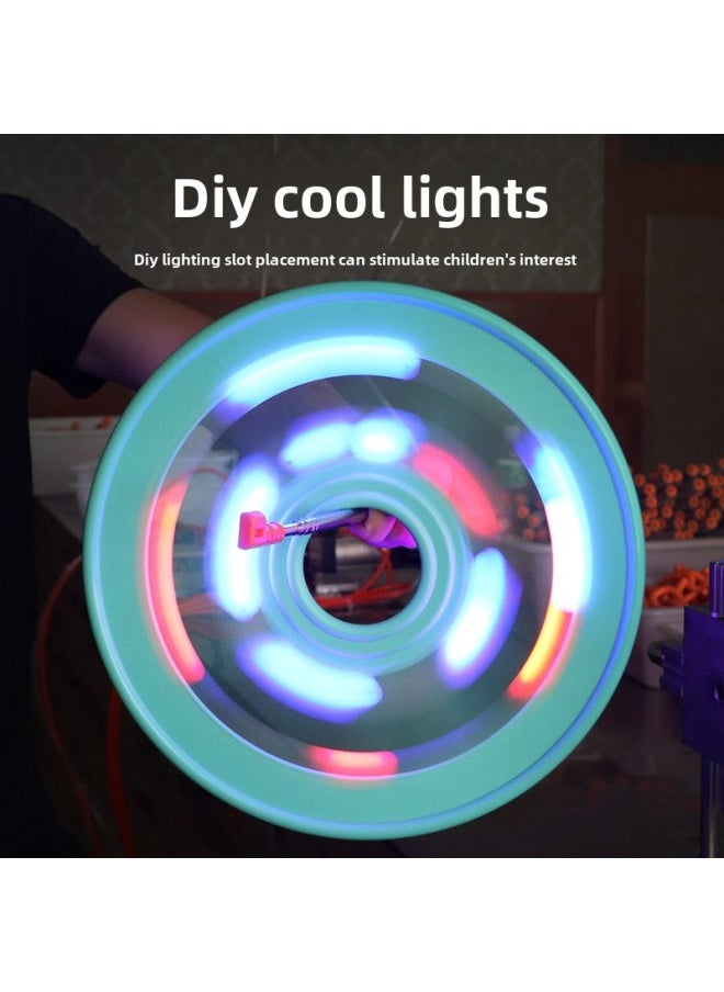 Children's Rolling Iron Ring Toy Adult Nostalgic Outdoor Luminous Kindergarten Primary School Students Hand Push Iron Ring Fitness Wheel-Specifications:China Red-Medium-Diameter 30cm (Including Hand Rod)-Cool DIY  - Image 3