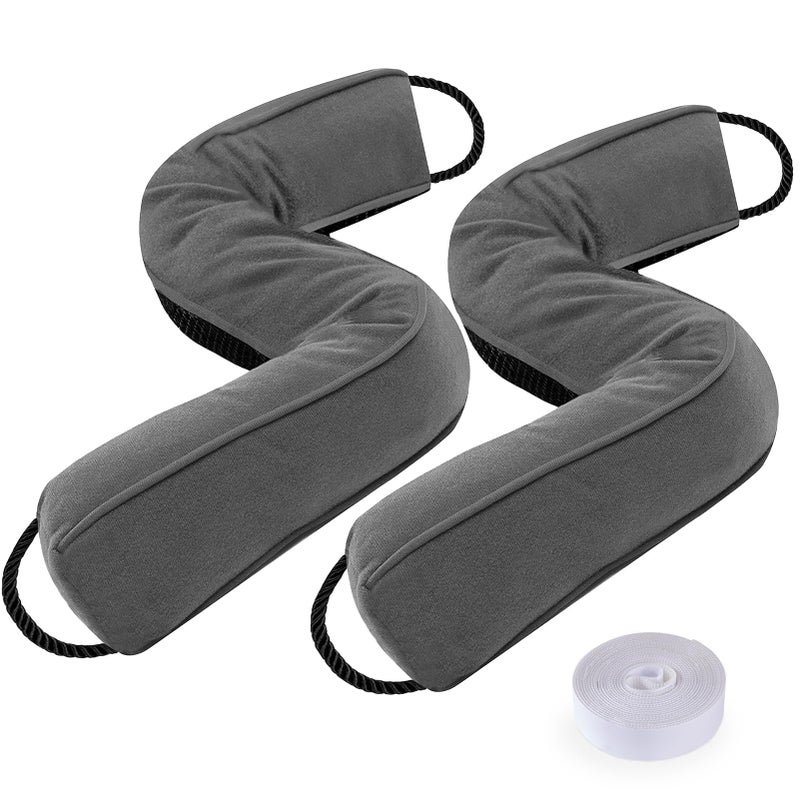 Sunolga 2 Packs 38 Inches 22LB Weighted Door Draft Stopper Filled with Glass Beads  Cotton Removable Machine Washable Sound Proof Under Door Draft Blocker with AntiAbrasion Bottom for Door Grey