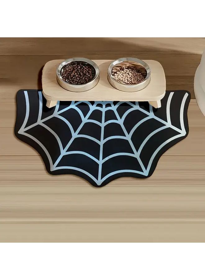 Large Spider Web Pet Mat Non Slip Purple Heavy Duty Easy Clean Fits 15 75x23 62 Inch Bowls - Image 2