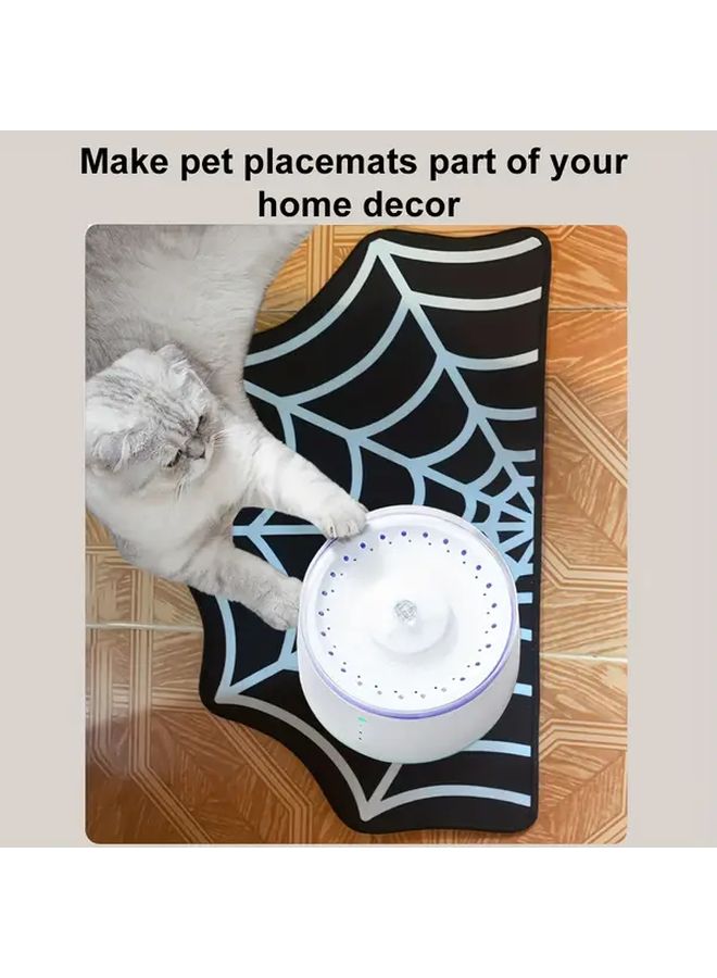 Large Spider Web Pet Mat Non Slip Purple Heavy Duty Easy Clean Fits 15 75x23 62 Inch Bowls - Image 5