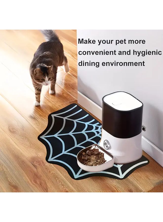 Large Spider Web Pet Mat Non Slip Purple Heavy Duty Easy Clean Fits 15 75x23 62 Inch Bowls - Image 1