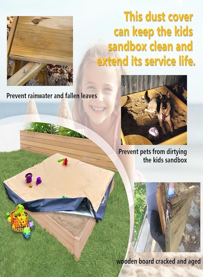 DUSTYPROTE Sandbox Cover, 420D Oxford Cloth Waterproof Outdoor Square Sand Box Cover for Kids, Protect Sandbox Sand and Toys (Khaki Gray, 60'' W×60'' D×8'' H) - Image 5