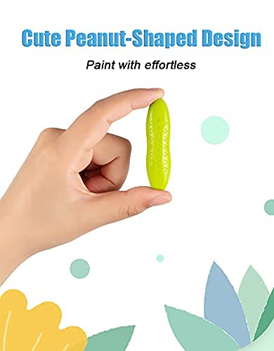 YPLUS Peanut Crayons for Kids, 24 Pastel Colors Washable Toddler Crayons, Non-Toxic Baby Crayons for ages 2-4, 1-3, 4-8, Coloring Art Supplies - Image 4