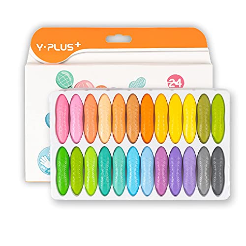 YPLUS Peanut Crayons for Kids, 24 Pastel Colors Washable Toddler Crayons, Non-Toxic Baby Crayons for ages 2-4, 1-3, 4-8, Coloring Art Supplies - Image 1
