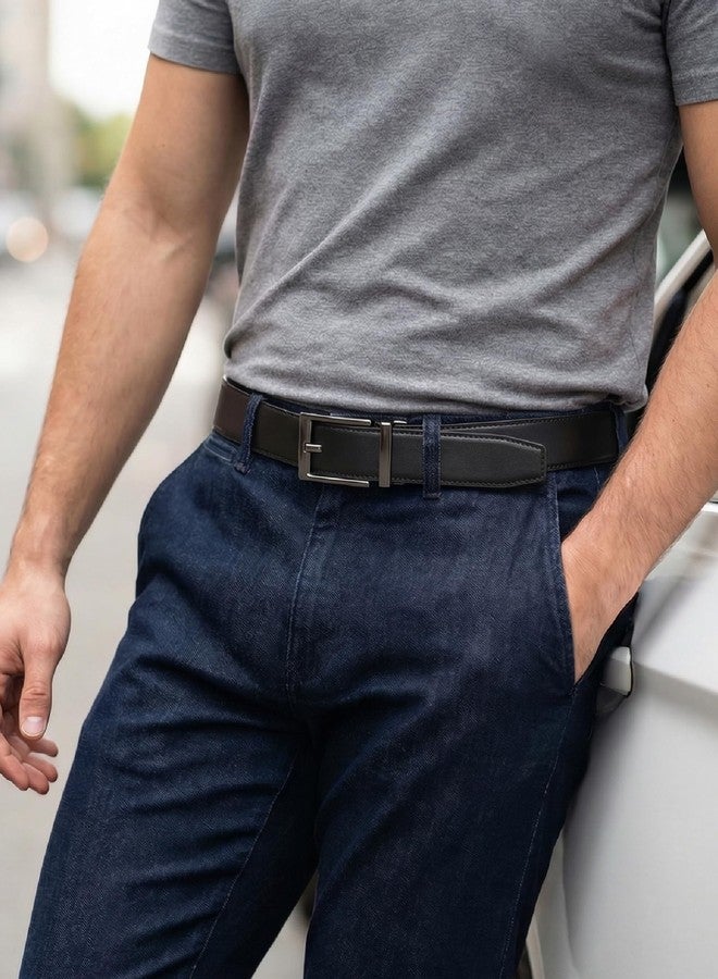 CHAOREN Ratchet Belts for Men - 1.5" Mens Belts Genuine Leather for Causual Jeans - Customizable Style,Versatile Fit,Black,32" to 38" Waist Adjustable - Image 2