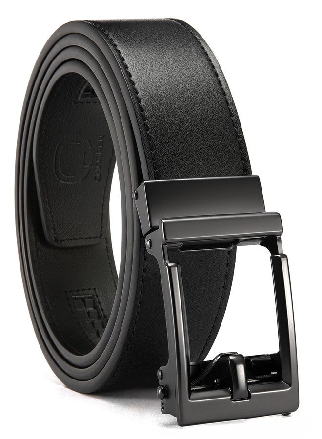 CHAOREN Ratchet Belts for Men - 1.5" Mens Belts Genuine Leather for Causual Jeans - Customizable Style,Versatile Fit,Black,32" to 38" Waist Adjustable - Image 1