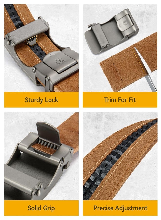 CHAOREN Ratchet Belts for Men - 1.5" Mens Belts Genuine Leather for Causual Jeans - Customizable Style,Versatile Fit,Black,32" to 38" Waist Adjustable - Image 5