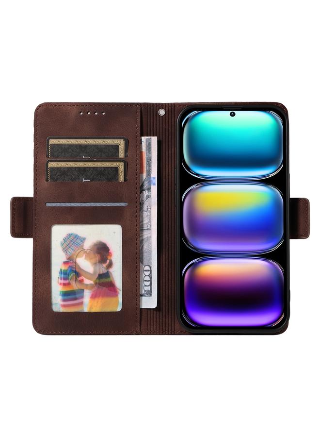 زبون جراب لهاتف Infinix Hot 50 Pro+ 4G مصنوع من الجلد المنقوش بشكل معين مرصع بالنجوم - Image 4