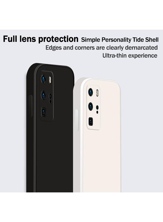 اس-توب جراب لهاتف Huawei P40 Pro بلون سادة من السيليكون السائل المقلد بحافة مستقيمة وغطاء واقٍ كامل مقاوم للسقوط - Image 3