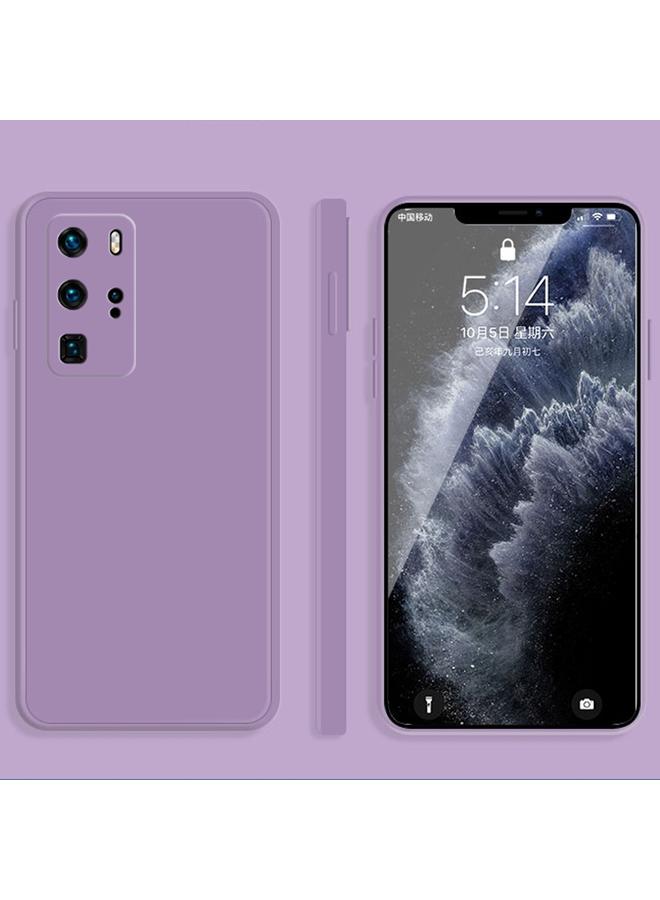 اس-توب جراب لهاتف Huawei P40 Pro بلون سادة من السيليكون السائل المقلد بحافة مستقيمة وغطاء واقٍ كامل مقاوم للسقوط - Image 1