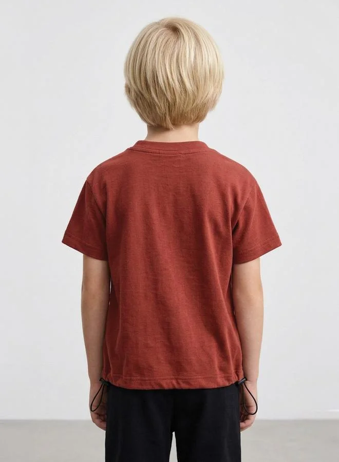 Take Two  Boys Rust Graphic Print Regular Fit T-Shirt By Juniorloom for Men | Best Price UAE