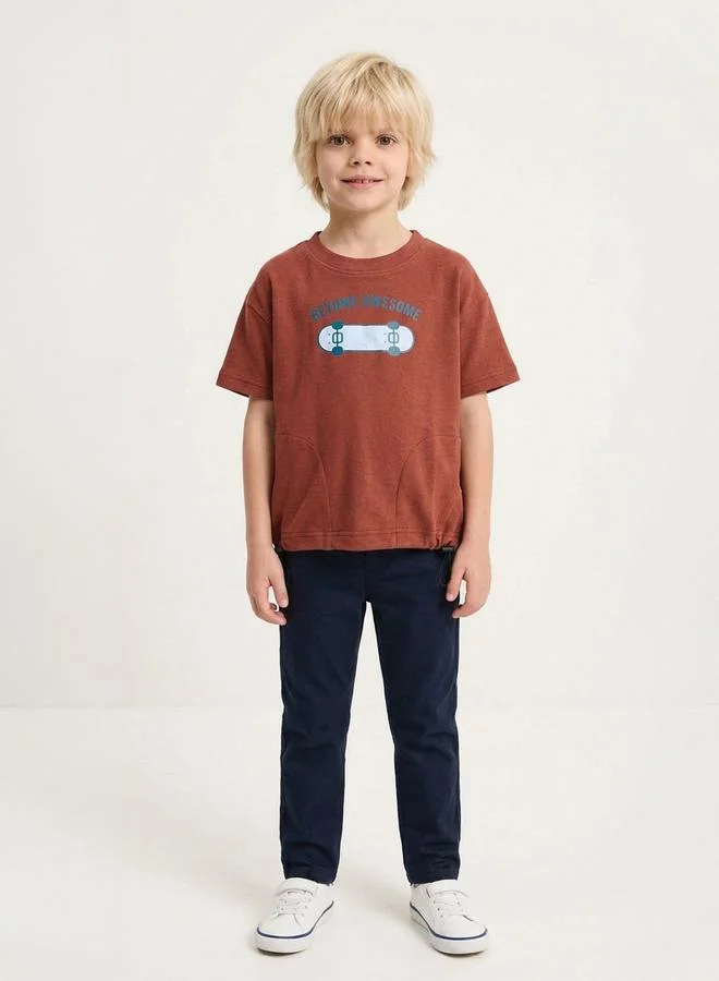 Take Two  Boys Rust Graphic Print Regular Fit T-Shirt By Juniorloom for Men | Best Price UAE