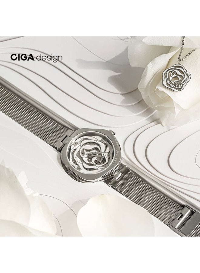 CIGA Design ساعة كيجا ديزاين كواتز سلسلة R روز دنماركية أنيقة للنساء، هدية رأس السنة - Image 1