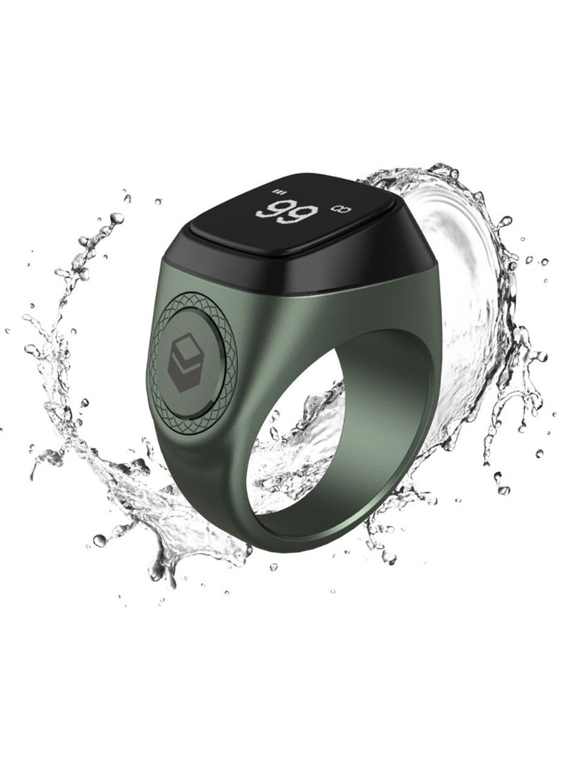 iQIBLA Smart Tasbih Zikr Metal Ring 18MM Dark Green  - Image 2