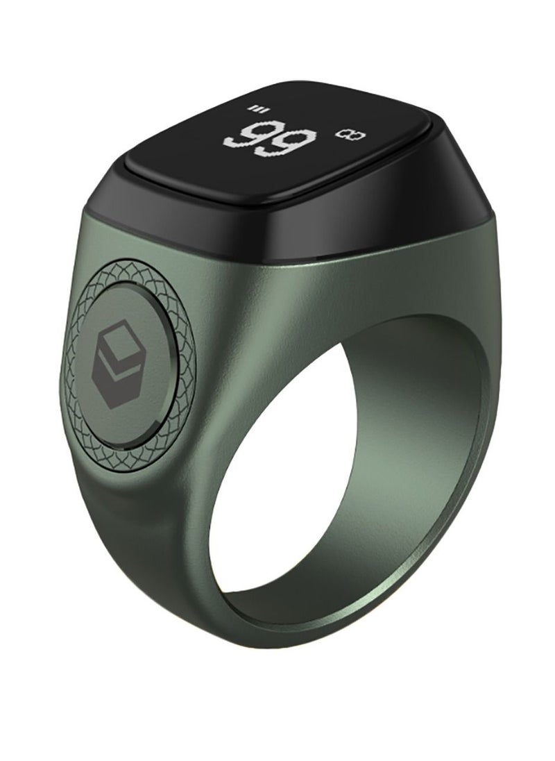 iQIBLA Smart Tasbih Zikr Metal Ring 18MM Dark Green  - Image 1