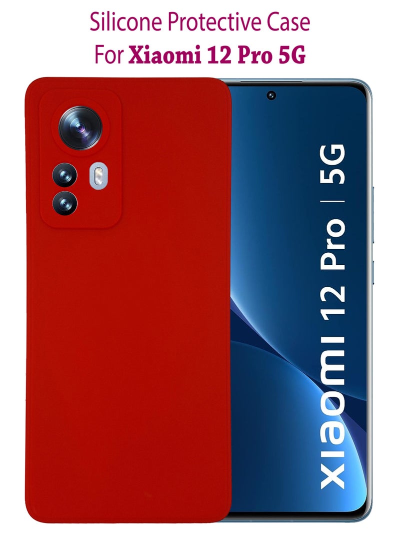 ولديك غطاء حماية خلفي من السيليكون لهاتف Xiaomi 12 Pro 5G - أحمر - Image 1