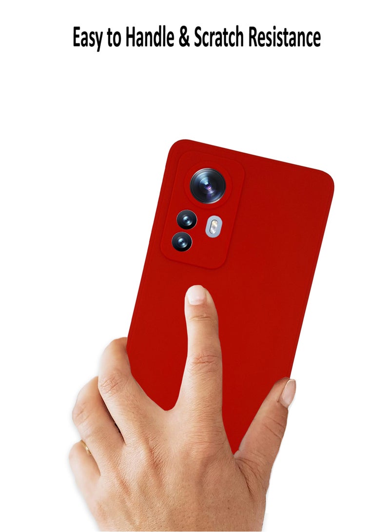 ولديك غطاء حماية خلفي من السيليكون لهاتف Xiaomi 12 Pro 5G - أحمر - Image 3