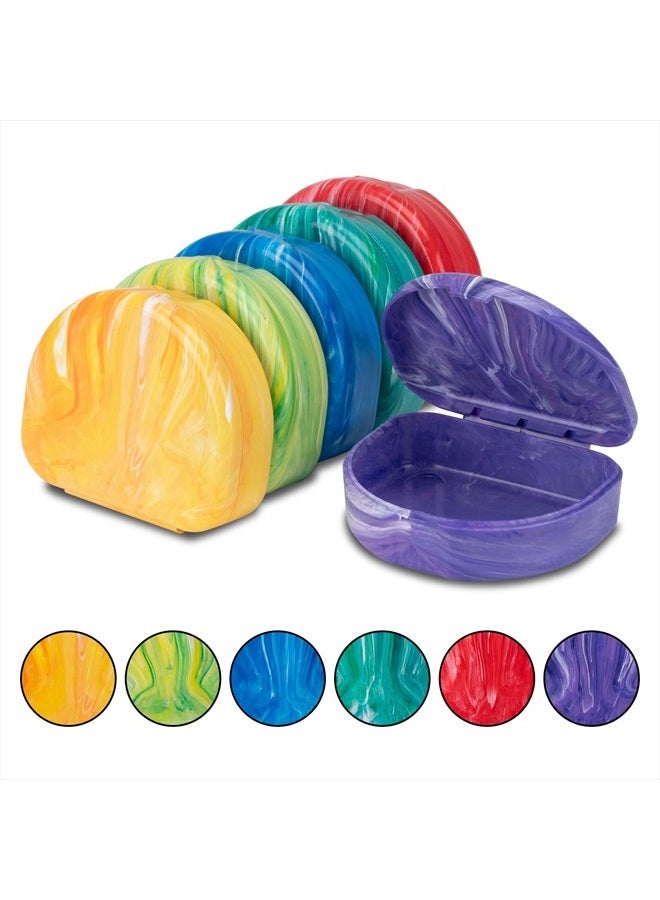 Practicon Marble Retainer Cases, Orthodontic Aligner Case, Mouth Guard Holder (3 Pack) (Assorted)  - Image 1