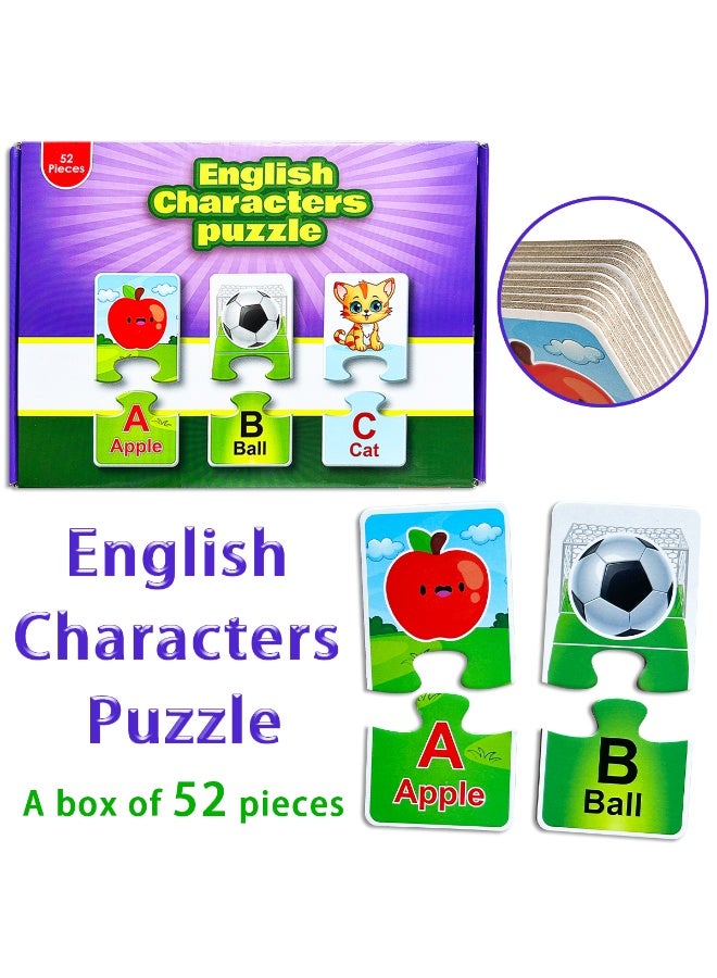 Montessori 52-piece English word puzzle card matching set, designed for beginners, helps children aged 3-6 learn and memorize English words and letters, while strengthening their hand-eye coordination, fine motor skills, and logical and analytical thinking skills. - Image 4