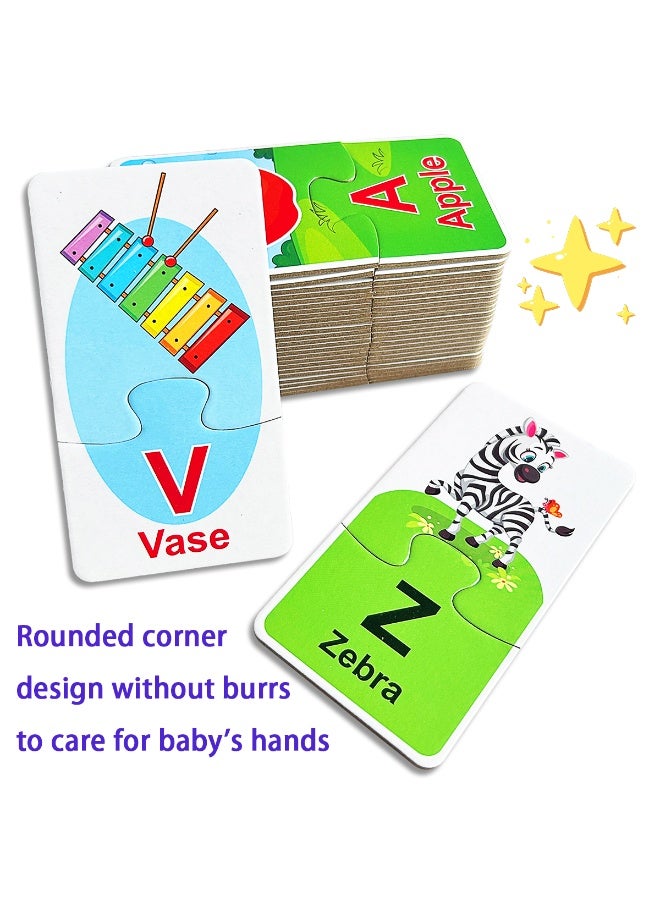 Montessori 52-piece English word puzzle card matching set, designed for beginners, helps children aged 3-6 learn and memorize English words and letters, while strengthening their hand-eye coordination, fine motor skills, and logical and analytical thinking skills. - Image 3