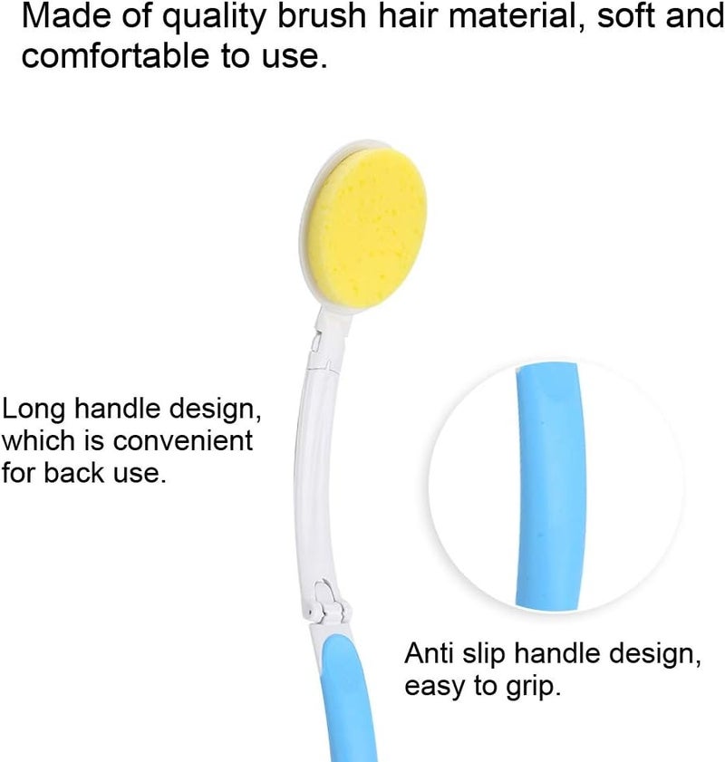 klarako 4 In 1bath Brush, Foldable Long Handle Bathing Brush Body Back Scrubber With Loofah Sponge Pumice Emulsion Head And Storge Bag For All Skin Types - Image 2