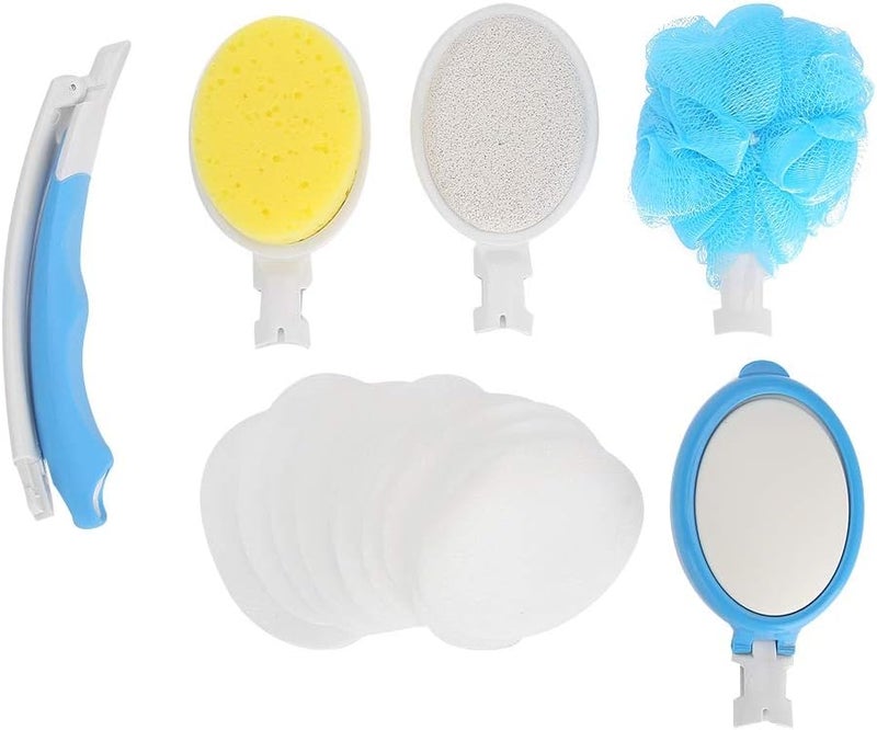 klarako 4 In 1bath Brush, Foldable Long Handle Bathing Brush Body Back Scrubber With Loofah Sponge Pumice Emulsion Head And Storge Bag For All Skin Types - Image 5