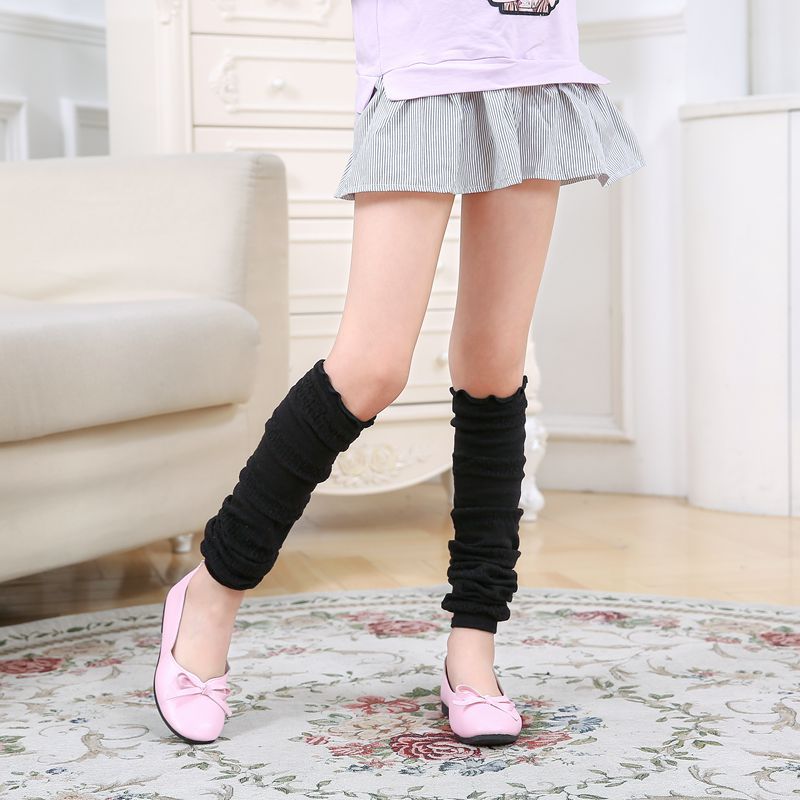 Summer Thin Knee Pads Kids Mosquito-Proof Cotton Leg Warmers Black  - Image 1