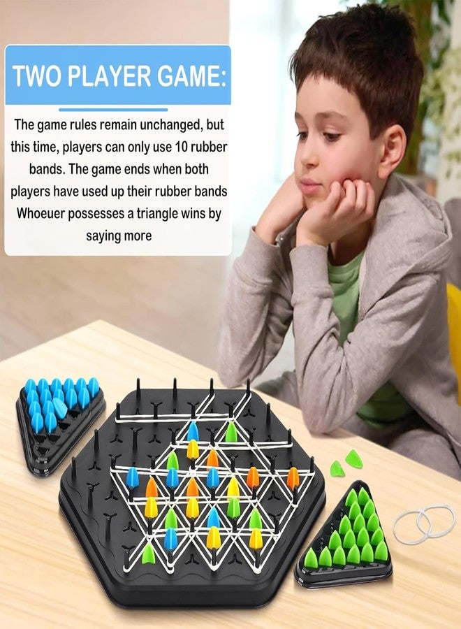 Rexez Triggle Game's with Rubber Bands Tabletop Tactical Game Chain Triangle Chess Game's Brain Game Chess Multiplayer Suitable for Children and Adults to Play at Family Reunions (2|4 Player) - Image 4