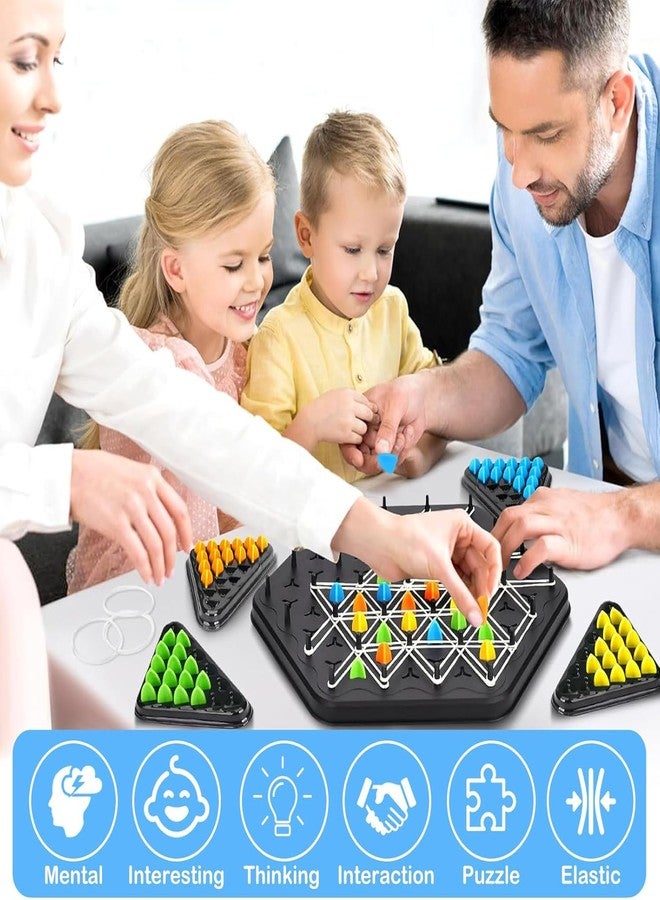 Rexez Triggle Game's with Rubber Bands Tabletop Tactical Game Chain Triangle Chess Game's Brain Game Chess Multiplayer Suitable for Children and Adults to Play at Family Reunions (2|4 Player) - Image 5