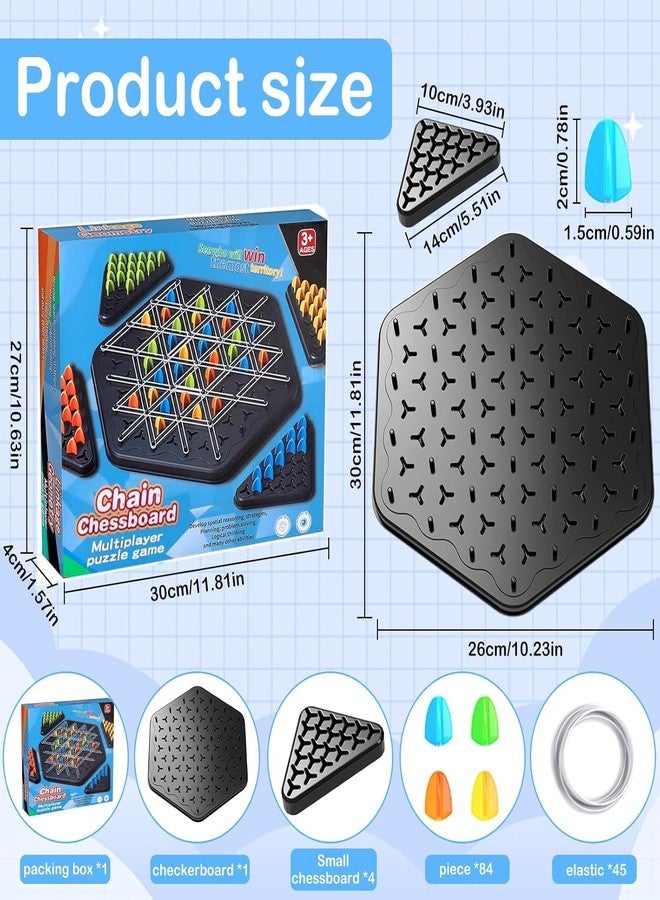 Rexez Triggle Game's with Rubber Bands Tabletop Tactical Game Chain Triangle Chess Game's Brain Game Chess Multiplayer Suitable for Children and Adults to Play at Family Reunions (2|4 Player) - Image 2