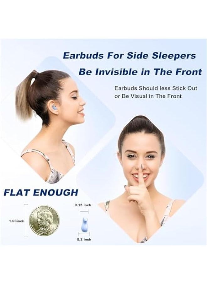 Sleep Hidden Headphones Wireless Bluetooth Invisible Earbuds for Sleeping Sleep Tiny Earbuds for Side Sleepers Headphone to Sleep in Tiny Smallest Invisible Earbuds Earphones for Sleeping