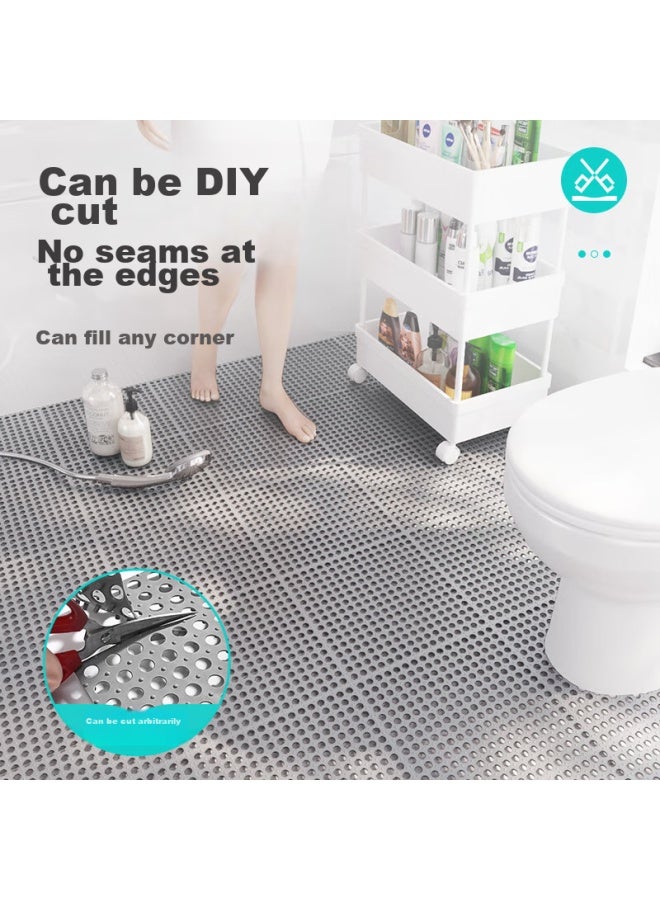 Dajiang Tpe Bathroom Non-slip Mat, Shower Mat, Water Barrier Splicing Full-coverage Bathroom Floor Mat, 30x30cm, 4 Pieces Per Set - Image 3