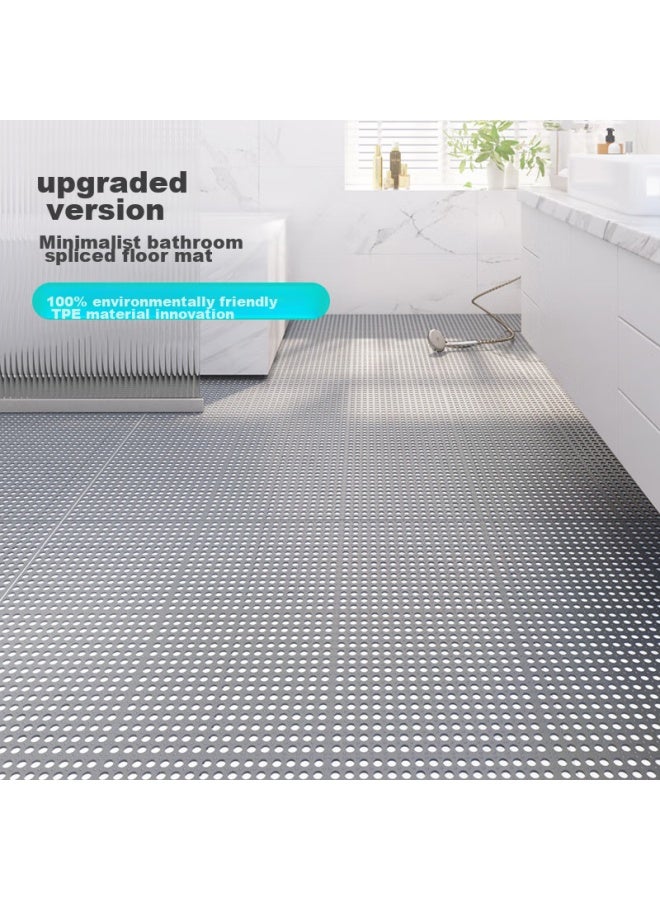 Dajiang Tpe Bathroom Non-slip Mat, Shower Mat, Water Barrier Splicing Full-coverage Bathroom Floor Mat, 30x30cm, 4 Pieces Per Set - Image 2