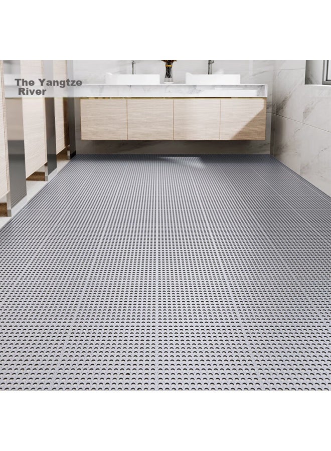 Dajiang Tpe Bathroom Non-slip Mat, Shower Mat, Water Barrier Splicing Full-coverage Bathroom Floor Mat, 30x30cm, 4 Pieces Per Set - Image 1
