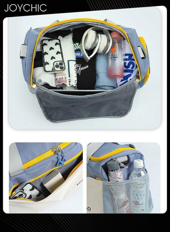 Joychic حقيبة دوفل للسفر القصير غير الرسمي بسعة كبيرة مع قسم جاف ورطب لحقيبة الرياضة مع قسم للأحذية للسباحة وصيد السمك والتخييم واللياقة البدنية واليوغا متعددة الألوان - Image 2