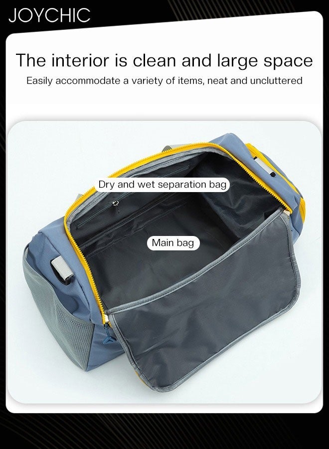 Joychic حقيبة دوفل للسفر القصير غير الرسمي بسعة كبيرة مع قسم جاف ورطب لحقيبة الرياضة مع قسم للأحذية للسباحة وصيد السمك والتخييم واللياقة البدنية واليوغا متعددة الألوان - Image 3