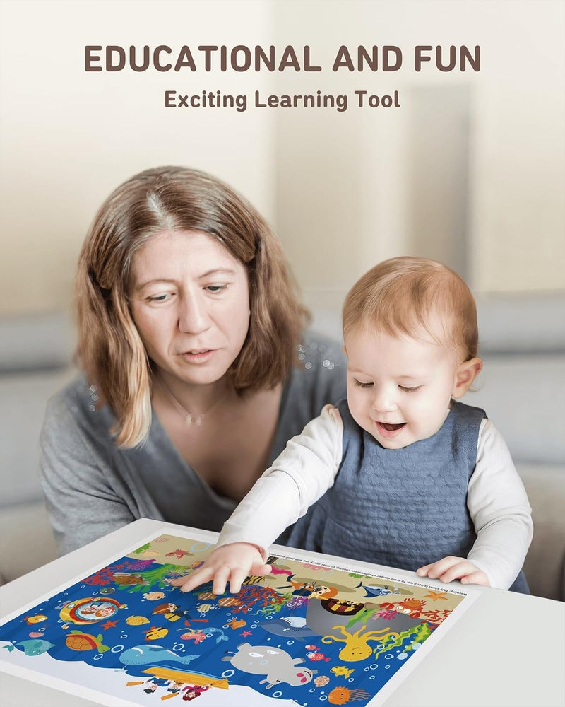 Babebay Disposable Stick-on Placemats 40 Pack for Baby & Kids, Restaurant Table Mats 12" x 18" Sticky Place Mats,Toddler Baby Placemat,Seabed Scuba Theme - Image 5