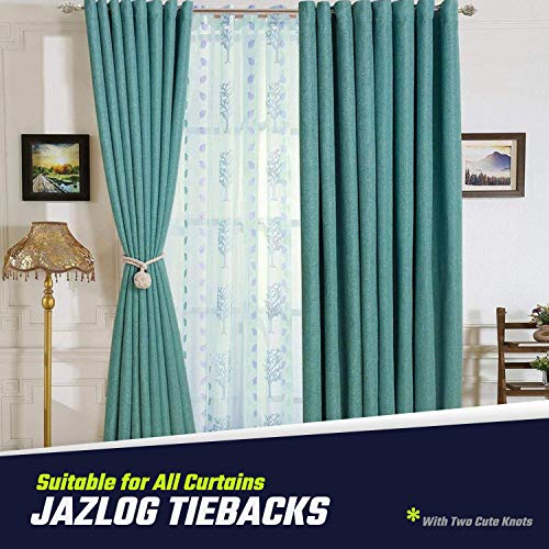 MAKNGRID JAZLOG 2 Pack Curtain Tiebacks - Natural Cotton Curtain Rope Tieback, Handmade Rural Decorative Curtain Holdbacks (Off White) - Image 5
