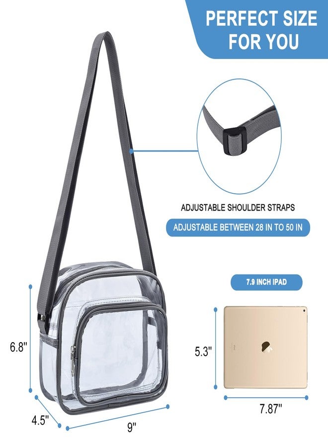 Oraben Clear Bag for Stadium Events Clear Purse Stadium Bag Satchel Handbags for Sports Events Concerts Festivals(Grey,Small) - Image 3