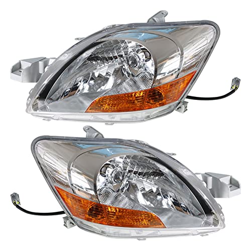ANTUKO 8117052740 8113052750 LH & RH Side Chrome Housing Clear Lens Headlamp Assembly Replacement for 2007-2011 Yaris - Image 2