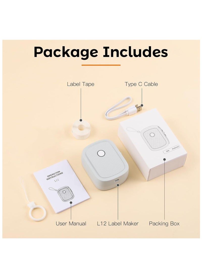 Label Maker Machine with Tape, L12 Bluetooth Label Printer, Thermal Mini Label Makers with One-click Cutter & Multiple Templates, Handheld Labeler for School, Office, Home Use - pzsku/ZD2EF056325D9959BFAADZ/45/_/1721205399/fdf38535-d08d-476b-a7e8-db2969fcff11