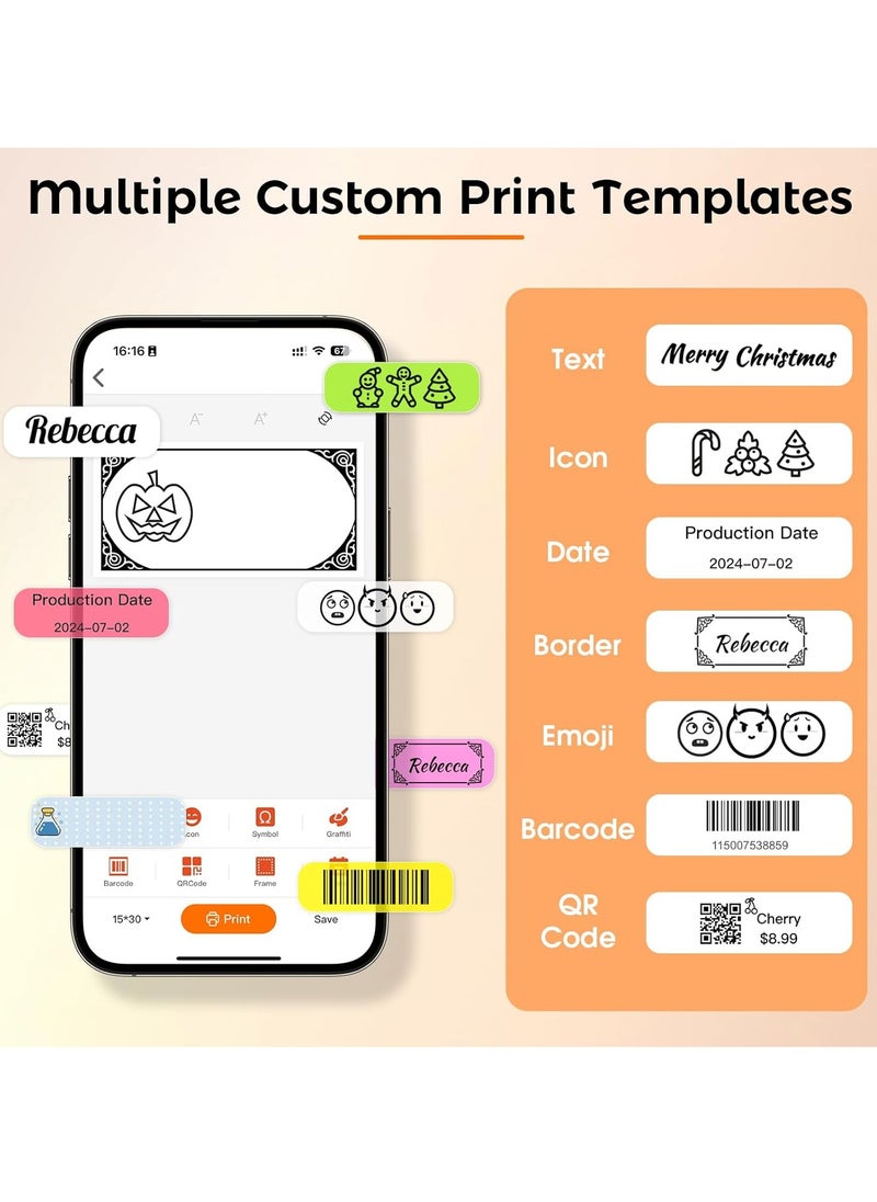 Label Maker Machine with Tape, L12 Bluetooth Label Printer, Thermal Mini Label Makers with One-click Cutter & Multiple Templates, Handheld Labeler for School, Office, Home Use - pzsku/ZD2EF056325D9959BFAADZ/45/_/1721205552/2480c71a-5741-444f-b05b-1ed853b49e15