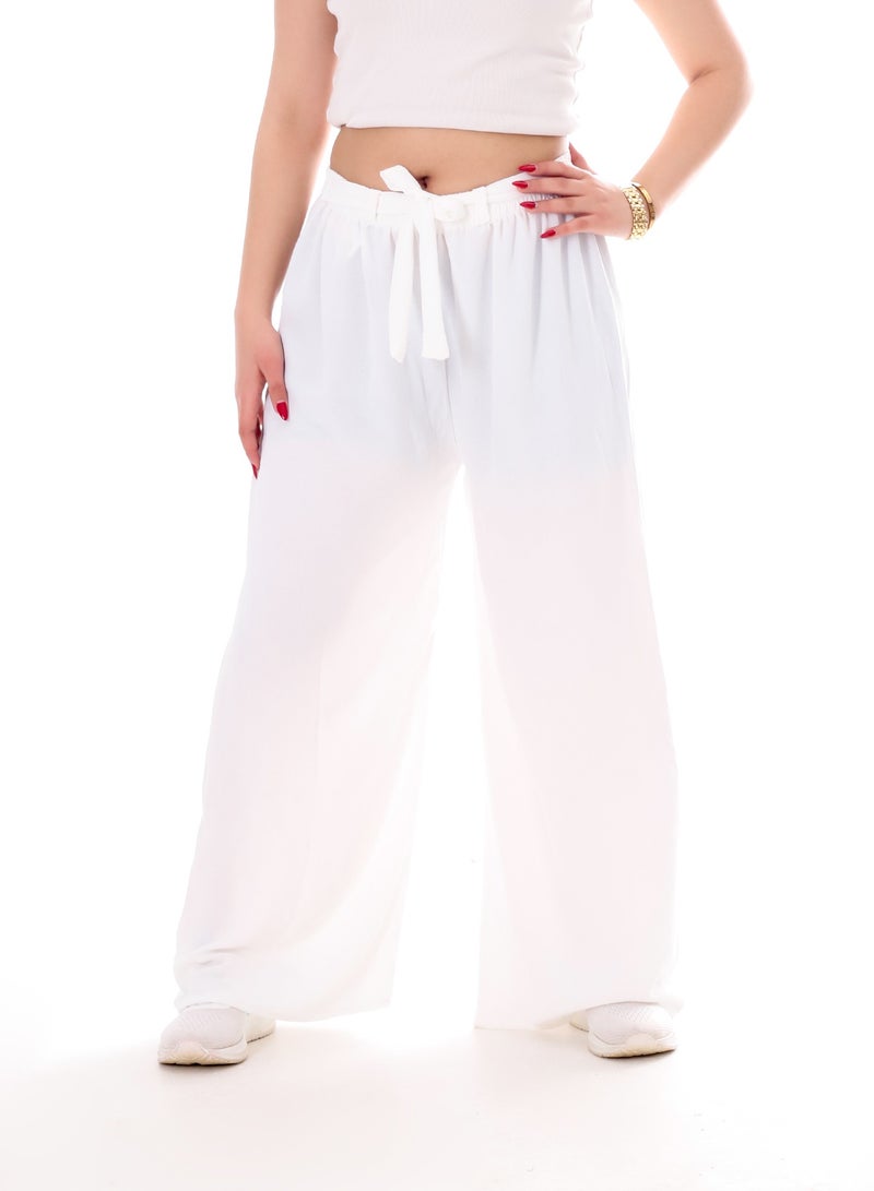 BEBO Women's solid long pants with drawstring - Image 1