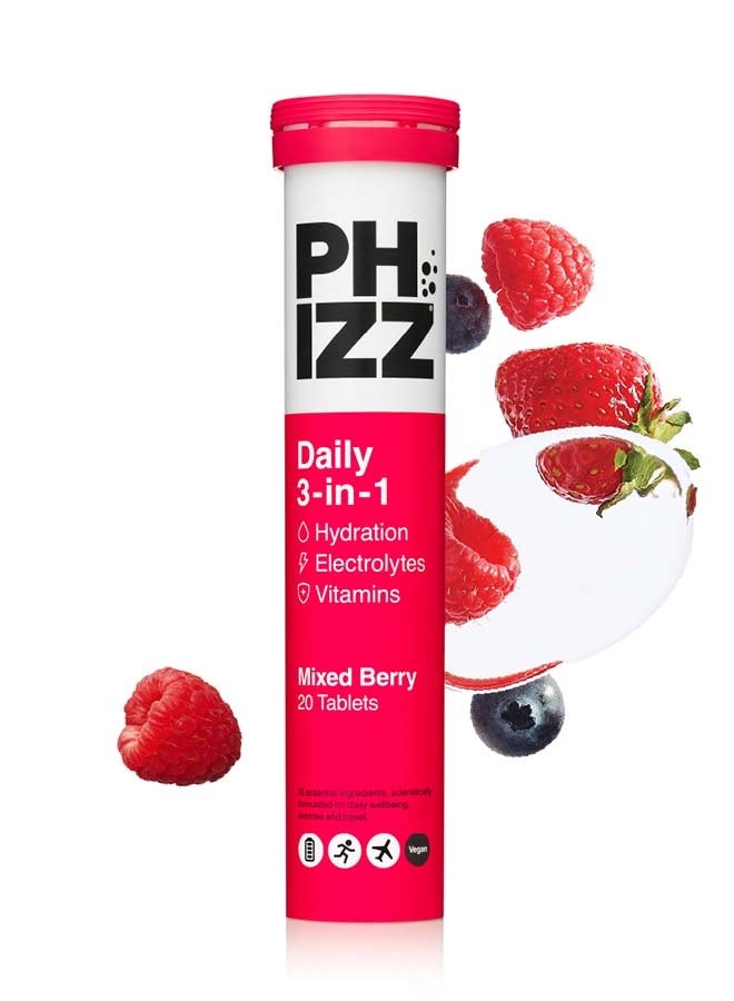 Phizz Daily 3 in 1 Mixed Berry Flavoured Effervescent Tablets  20s - Image 1