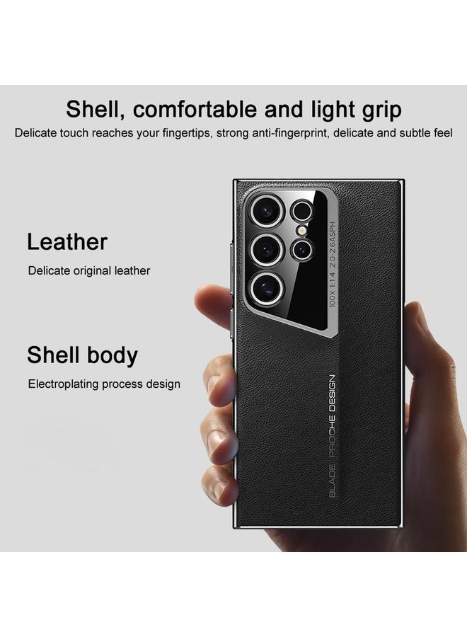 اس-توب جراب هاتف Samsung Galaxy S23 Ultra J-20 مصنوع من الجلد بتصميم Skyline مع تغطية كاملة - Image 3