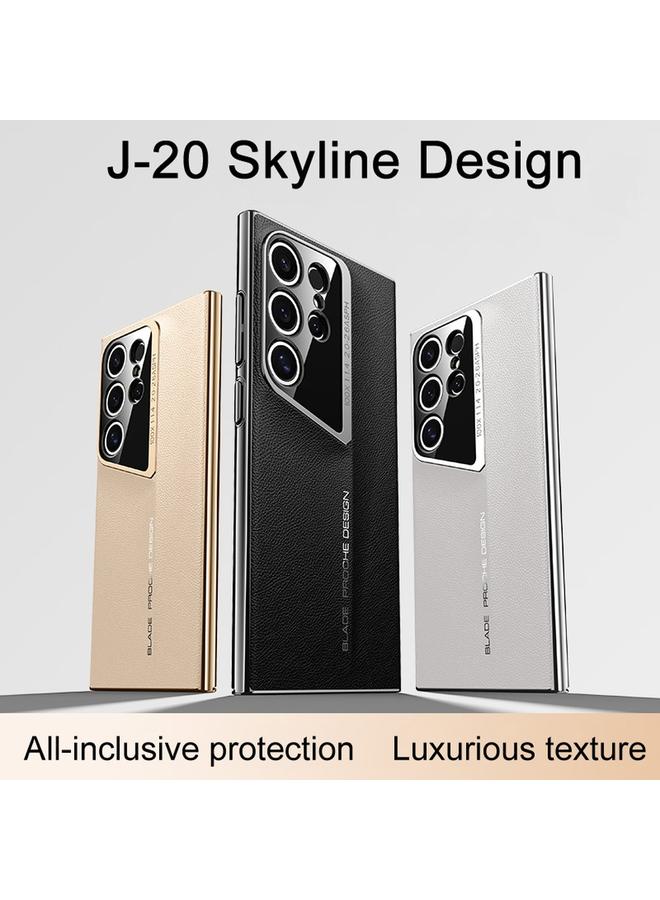 اس-توب جراب هاتف Samsung Galaxy S23 Ultra J-20 مصنوع من الجلد بتصميم Skyline مع تغطية كاملة - Image 2