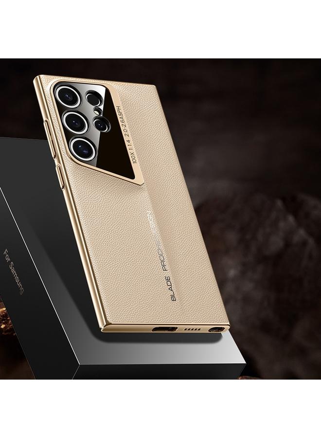 اس-توب جراب هاتف Samsung Galaxy S23 Ultra J-20 مصنوع من الجلد بتصميم Skyline مع تغطية كاملة - Image 1