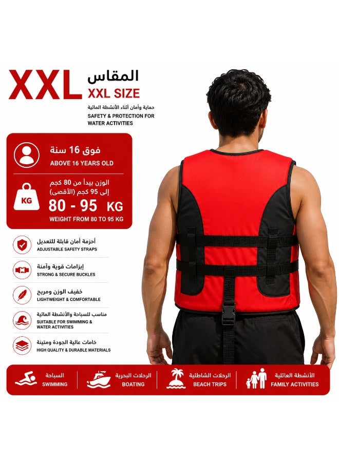 Xxl Life Jacket For Ages Above 16 Years 80-95 Kg Multi-Color – Adjustable Safety Buoyancy Vest For Swimming, Pool, Beach & Water Activities - Image 4
