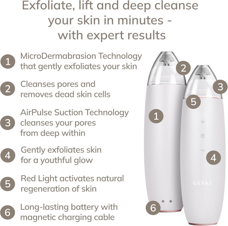 GESKE SmartAppGuided™ MicroDermabrasion Blackhead Remover | 7 in 1 | Blackhead Remover | Electric Pore Cleaner | Innovative Vacuum Cup | Beauty Tool | Skin Cleansing Device | Skincare Device - Image 2